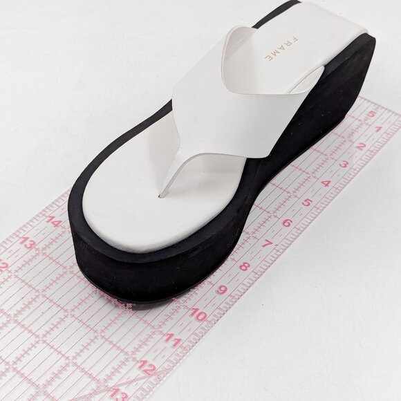 Frame Paris Women Le Ocean White Leather Y2K Retro Sandals Size 9.5US EUR 39.5 - Picture 5 of 11